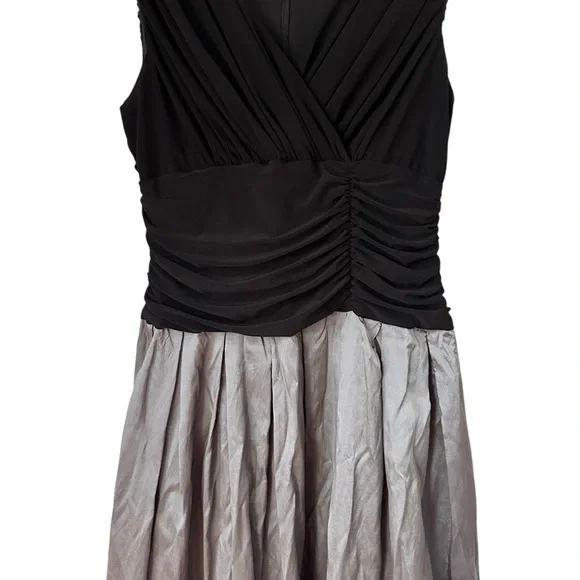 Ignite Evenings Black and Gray Embroidered Midi Dress, 14P - Picture 4 of 13